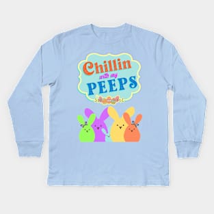 Chillin with my Peeps Kids Long Sleeve T-Shirt